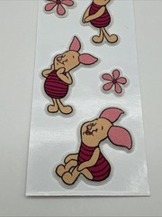Vintage Disney Puffy Fuzzy Sticker – Piglet From Winnie the Pooh – 1 Strip – NOP
