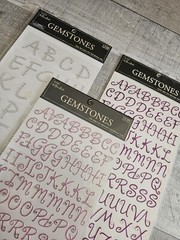 Sticker Lot – Alphabet Scrapbooking Stickers Letters Silver Pink Purple Gem #177
