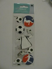 Jolee’s Boutique SOCCER Ball Whistle Jersey Dimensional Stickers 9 Pieces NIP