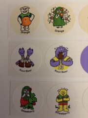 Vintage Stickers Scratch And Sniffs CTP MARTIANS 3 Strips Of Three MATTE 1980s