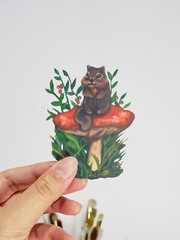 Squirrel’s Little House Sticker Set 5 Pieces-Fantasy Hand Drawn Original Art