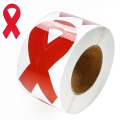 Large Red Awareness Ribbon Stickers 3×1.5 In 1 Pack (250pcs)