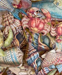 CREATURES OF THE SEA Die-Cuts (6pc)Ocean•Fish•Shells•Seahorse •Turtle•Glittered•
