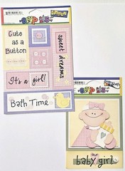 Set of 2 Pebbles Baby Girl Cardstock Stickers Our Baby Girl #2 Sampler SnipIts