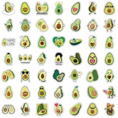 50Pcs Set Avocado Vegetable Fruit Green Stickers Laptop Skateboard Water Bottle