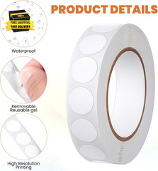 1000 PCS White round Stickers, 0.5 Inch Small Circle Dot Stickers Blank Sticky D