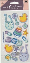Vintage Sticko flat stickers BABY BOY ACCESSORIES TOYS! 55550 FAST FREE ship!