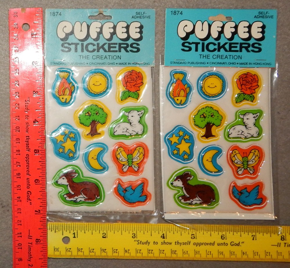 2 Packs Vintage Vinyl ‘The Creation’ Stickers (3/4″ to 1 3/4″) 20 Stickers, new