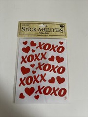 Valentine’s Love Hearts Hugs Kisses Stickers 2 Sheets / The Paper Studio