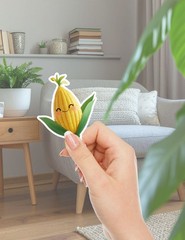 Cute Cob of Corn Vinyl Die Cut Stickers Set Scrapbooking Laptop Waterbottle