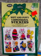 Vintage Lot of 24 Puffy Stickers Sealed Kittens, Puppies, Easter, Russ, Pig