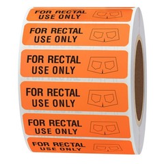 Rectal Use Only Stickers 1.5×0.375 Fluorescent Red 500 Labels Permanent Adhesive