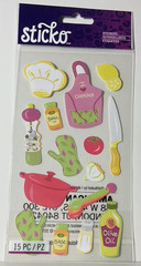 Sticko Cooking Cuisine Stickers EK Success 15ct 2011 Kitchen Planner Scrapbook