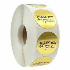 1.25″ Round Gold Foil Thank You for Your Purchase Stickers 1000 Labels Roll