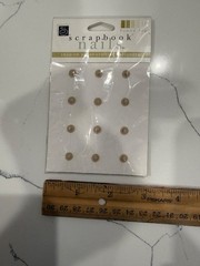 Scrapbook Interiors Nails Round Top Snap-On Paper-Crafting Fastener Fawn Color