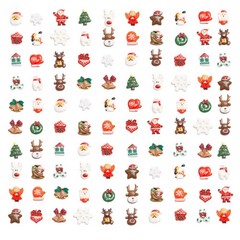 Luyoaozy 100Pcs Christmas Resin Charms for Craft 4 x 6 x 0.6 inches, colorful