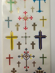 Hallmark Stickeroni Stickers CROSSES (2) Sheets Sealed Pack Religious Made USA