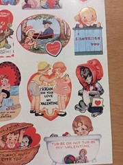 Gifted Line Adorable Vintage Style Valentine Stickers 3 Sheets New