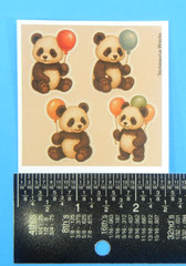 Panda Teddy Bears & Balloons Mini Sticker Sheet Style 1