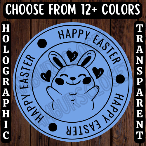 40 HAPPY EASTER STICKERS 2″ LABELS SEALS HOLIDAY SCRATCH RESISTANT PARTY BUNNY