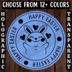40 HAPPY EASTER STICKERS 2″ LABELS SEALS HOLIDAY SCRATCH RESISTANT PARTY BUNNY