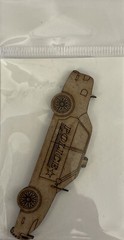 POLICE CAR CHIPBOARD 3”x 3/4”Unpainted•Cops•Siren•Fast •Pullover•Crime fighter•