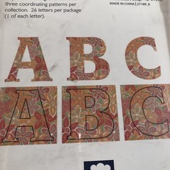 Fiskars Alphabet Chipboard Monogram RELAX FLORAL Pattern 3.5″ Cloud 9 Design