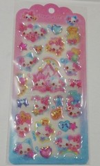 Kamio Japan Kawaii Happy March Rabbit Cat Puffy Sticker Sheet