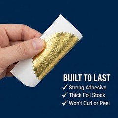 Gold Starburst Certificate Seals – 2″ Self-Adhesive Award Stickers, 100 Count fo