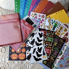 Vintage Stickopotamus Sticker Red Binder With Album Pages Zip Pouch & 19 Sheets