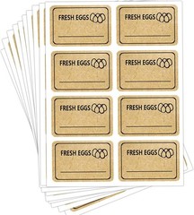 Farm Fresh Eggs Stickers,1.5×1 inch Natural Kraft Paper Writable Kitchen Egg …