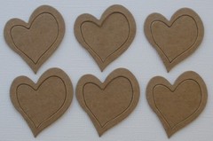 {12} MiNi DOUBLE LAYER HEART – Bare Chipboard Die Cuts – 1.5″
