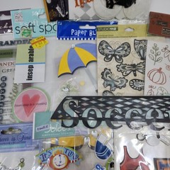 Lot Of Assorted Scrapbook Crafts Embellishments Stickers Family School Sports