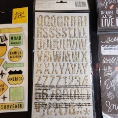 Travel Scrapbook Sticker Lot Chipboard, Puffy, flat, adventure