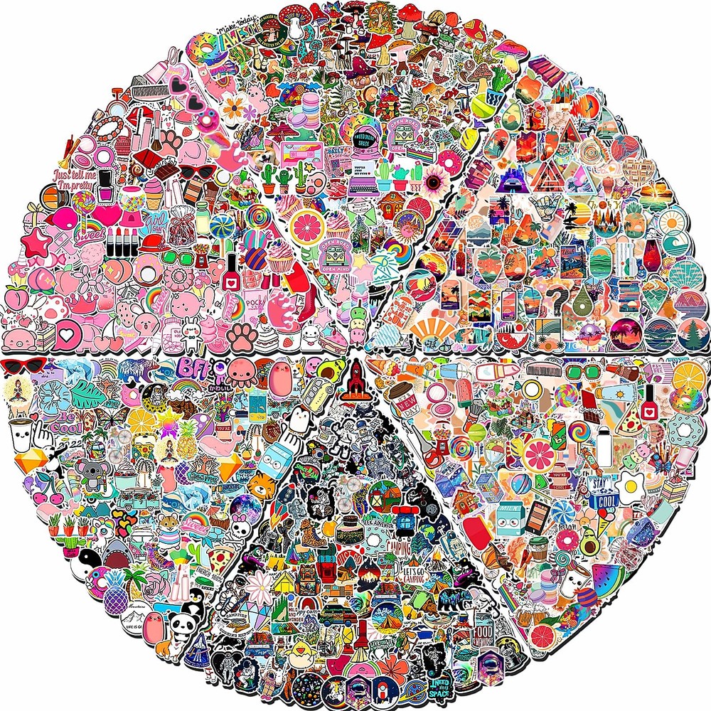 Arme 600 PCS Stickers Pack,Cute Colorful Waterproof Stickers,Vinyl Art Stickers.