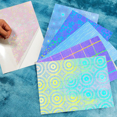 36 Sheets Holographic Sticker Paper Clear A4 Vinyl Sticker Paper Self Adhesive W