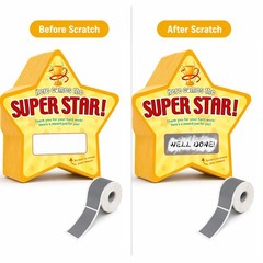 50 PCS StarShaped DIY Custom Scratch Off Cards Classroom Prizes Tickets Kids