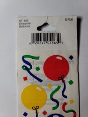 FMI Frances Meyer Balloon Streamers 4 2 1/2″x4 1/2″ Sticker 2 Sheets NIP 402 VTG