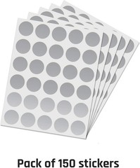 150 Pack, 1″ Scratch Off Stickers Labels, Round Circle – Silver