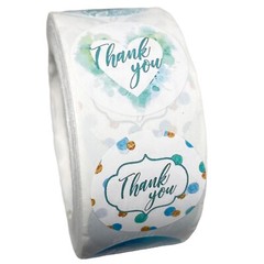 NEW T Stickers 1″ Thank You 500ct Blue (8 Designs) Labels