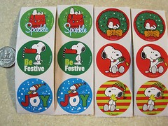 12 MEDIUM * SNOOPY STICKERS PEANUTS * CHRISTMAS * SANTA * SCRAPBOOK * SO CUTE!
