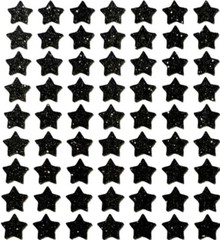 Black with Silver Glitter Star Stickers! – 0.25 to 3 inch