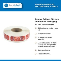 Tamper-Resistant Metallic Labels, 0.5 x 1.5 Inch 500 Total Tamper Stickers – …