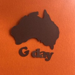 Australia Shaped Map & G’ Day Crafts Scrapbooking Diecuts Brown Paper