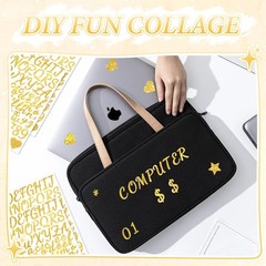 1050 PCS Gold Letter Stickers Glitter 10 Sheets Alphabet Sticker 1 Inch,