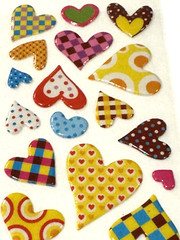 Heart Stickers Valentine Love Pink Red Purple Polka Dot Craft Lot of 2 NEW READ