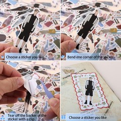 150Pcs People Stickers for Journaling Supplies, 2-3.42 inches, Vivid Color