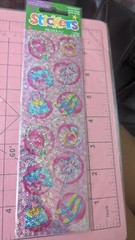 Vintage Stickers Amscan Princess Jewelry Wand Sparkle Prism 1 sheet new in pack