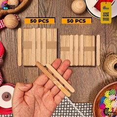 Popsicle Stick for Craft Supplies Sticks – Premium Quality 100 pcs Assorted S…