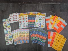 Lot of 30+ Sheets Vintage 80s And 90s Teacher Reward Stickers Teddy Bears Ribbon
